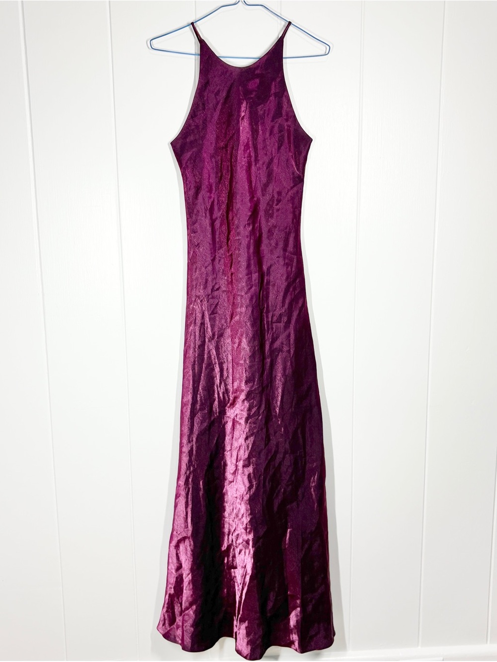 Hampton Nites 90’s Y2K Witchy Fairy Goth High Neck Satin Metallic Dress Size 4